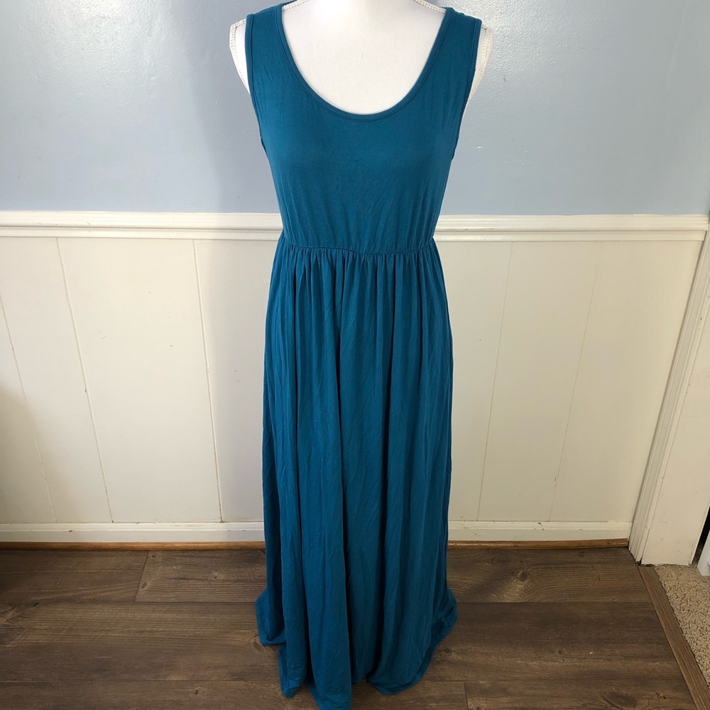 Rags & Coutures Dress Womens small sleeveless Maxi Blue